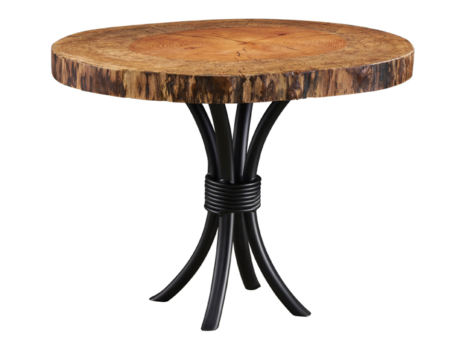 Spalted Sycamore End Table with Round-A-Bout Pedestal Base